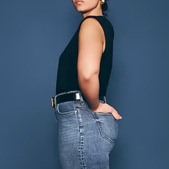 NWT J.Crew Featherweight cashmere-blend fitted sweater shell in Black - Picture 5 of 7